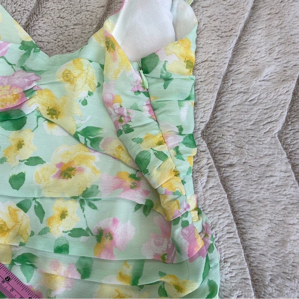 Elodie Nordstrom Spring Floral Ruched Sleeveless Mini Dress - Picture 6 of 8